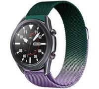 Strap-it Bracelet Milanais - compatible pour Samsung Galaxy Watch 3 45mm (violet/vert) G
