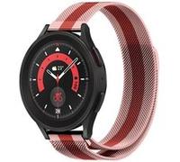 Strap-it Bracelet Milanais - compatible pour Samsung Galaxy Watch 5 Pro (rouge/rose) G