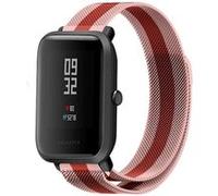 Strap-it Bracelet milanais - compatible pour Xiaomi - compatible pour Amazfit Bip (rouge/rose)