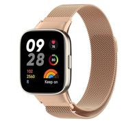 Strap-it® Bracelet Milanais pour Montre Connectée Redmi Watch 3 - Bracelet Milanais en Acier Inoxydable Rose Gold - Design Italien, Fermeture Magnétique