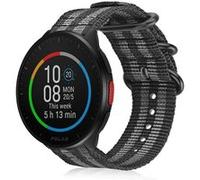 Strap-it Bracelet nylon boucle - compatible pour Polar Pacer (noir/gris) G