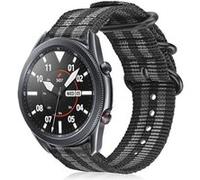 Strap-it Bracelet nylon boucle - compatible pour Samsung Galaxy Watch 3 45mm (noir/gris) G