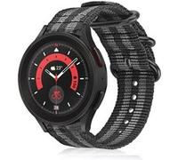 Strap-it Bracelet nylon boucle - compatible pour Samsung Galaxy Watch 5 Pro (noir/gris) G