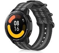 Strap-it Bracelet nylon boucle - compatible pour Xiaomi Watch S1 (noir/gris) G
