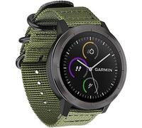 Strap-it Bracelet Nylon - Compatible avec Garmin Vivoactive 4 - Homme/Femme - Vert