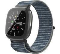 Strap-it Bracelet nylon - compatible pour Fitbit Versa 4 (gris/vert) G