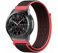 Strap-it Bracelet nylon - compatible pour Samsung Galaxy Watch 46mm (noir/rouge) G