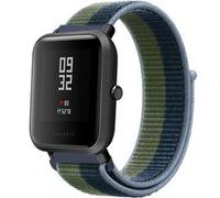 Strap-it Bracelet nylon - compatible pour Xiaomi - compatible pour Amazfit Bip (vert et bleu) G