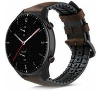 Strap-it Bracelet silicone/cuir - compatible pour Amazfit GTR 2 (noir/marron) G