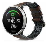 Strap-it Bracelet silicone/cuir - compatible pour Polar Ignite (noir/marron) G