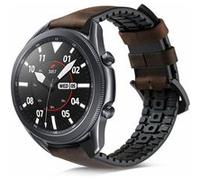Strap-it Bracelet silicone/cuir - compatible pour Samsung Galaxy Watch 3 45 mm(marron) G