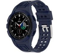 Strap-it Bracelet silicone intégral - compatible pour Samsung Galaxy Watch 4 Classic 46mm (bleu foncé) G