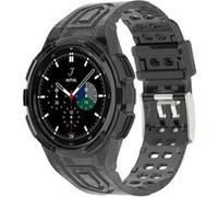 Strap-it Bracelet silicone intégral - compatible pour Samsung Galaxy Watch 4 Classic 46mm (noir transparent) G