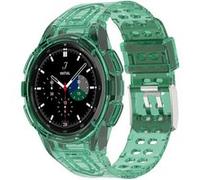 Strap-it Bracelet silicone intégral - compatible pour Samsung Galaxy Watch 4 Classic 46mm (vert transparent) G