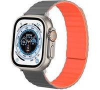 Strap-it Bracelet silicone magnétique - compatible pour Apple Watch Ultra (gris/orange) - Apple Watch Ultra - 49mm G