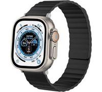 Strap-it Bracelet silicone magnétique - compatible pour Apple Watch Ultra (noir) - Apple Watch Ultra - 49mm G