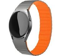 Strap-it Bracelet silicone magnétique - compatible pour Samsung Galaxy Watch 6 Classic 43mm (gris/orange) G