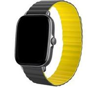Strap-it Bracelet silicone magnétique - compatible pour Xiaomi - compatible pour Amazfit GTS 2 (noir/jaune) G