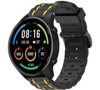 Strap-it Bracelet sport à boucle - compatible pour Xiaomi Mi Watch (noir/jaune) G