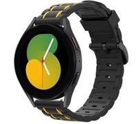 Strap-it Bracelet sport boucle - compatible pour Samsung Galaxy Watch 5 - 40mm (noir/jaune) G
