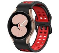 Strap-it Bracelet sport carré - compatible pour Samsung Galaxy Watch 4 44mm (noir/rouge) G
