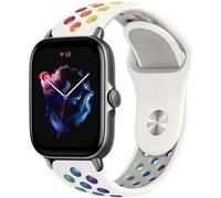 Strap-it Bracelet sport - compatible pour Amazfit GTS 3 (blanc/coloré) G