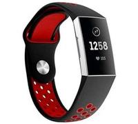 Strap-it Bracelet sport - compatible pour Fitbit Charge 3 (noir/rouge) G