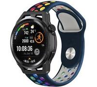 Strap-it Bracelet sport - compatible pour Huawei Watch GT (bleu foncé/arc-en-ciel) G