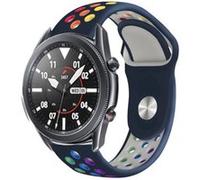 Strap-it Bracelet sport - compatible pour Samsung Galaxy Watch 3 45mm (bleu foncé/multicolore) G