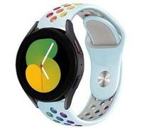 Strap-it Bracelet sport - compatible pour Samsung Galaxy Watch 5 - 40mm (bleu clair/multicolore) G