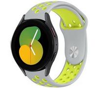 Strap-it Bracelet sport - compatible pour Samsung Galaxy Watch 5 - 40mm (gris/jaune)