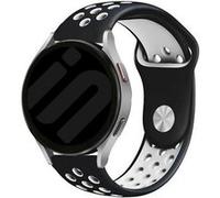Strap-it Bracelet sport - compatible pour Samsung Galaxy Watch 6 - 44mm (noir/blanc) G