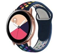 Strap-it Bracelet sport - compatible pour Samsung Galaxy Watch Active (bleu foncé et multicolore) G