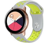 Strap-it Bracelet sport - compatible pour Samsung Galaxy Watch Active (gri/ jaune)