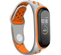 Strap-it Bracelet sport - compatible pour Xiaomi Mi band 6 (gris/orange) G