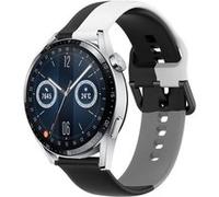 Strap-it Bracelet triple sport - compatible pour Huawei Watch GT 3 46mm (noir-blanc-gris) G