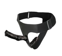 Strap-on Double Gode réglable avec Harnais - embouts amovibles pour usage vaginal ou anal - conçu pour femmes et couples lesbiennes, ergonomie polyvalente (Noir)