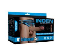 Strap-on hyperréaliste avec gode creux (23 cm) - taille XS, S, M