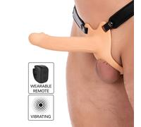 Strap-On - INFERNO™ - gode creux de 20 cm de long avec vibration télécommandée