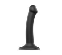 Strap-On-Me Dildo Bendable Double Densité | Godes semi-réalistes ultra-souples 100% silicone avec mémoire de forme | Étanche, compatible avec harnais lingerie | Gode XXL, Large, XL, M & S - Noir S