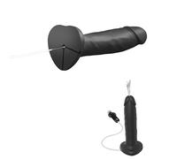 Strap-On-Me Dildo Éjaculateur Réaliste - Gode Éjaculateur Compatible Gode Ceinture, Pénis en Silicone Liquide, Stimulation Points G & P, Anal Safe, Étanche IPX7, Réservoir 30 ml (Noir, Large)