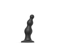 strap-on-me | Dildo/Plug "Beads" | Gamme Hybride | Epouse les Courbes du Corps, Diamètre des Perles Graduel | Silicone Ultra-Doux - Compatible Harnais | Noir, Taille XXL
