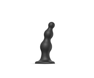 strap-on-me | Dildo/Plug "Beads" | Gamme Hybride | Epouse les Courbes du Corps, Diamètre des Perles Graduel | Silicone Ultra-Doux - Compatible Harnais | Noir, Taille XXL