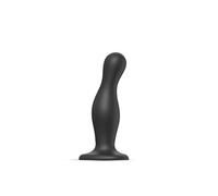 strap-on-me | Dildo/Plug "Curvy" | Gamme Hybride | Epouse les Courbes du Corps, Design Asymétrique | Silicone Ultra-Doux - Compatible Harnais | Noir, Taille M