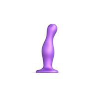 strap-on-me | Dildo/Plug "Curvy" | Gamme Hybride | Epouse les Courbes du Corps, Design Asymétrique | Silicone Ultra-Doux - Compatible Harnais | Violet Métallique, Taille XXL