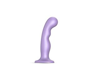 Strap-on-me - Dildo/Plug "P&G" - Gamme Hybride - Design Ergonomique - Gode en Silicone Ultra-Doux - Godemichet Compatible Harnais - Lilas Métallique - Taille XXL
