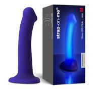 Strap-on-me Glow Dildo LED Semi-Réaliste - Dildo Lumineux en Silicone Liquide, 6 Modes LED, Ventouse Puissante, Rechargeable, Waterproof IPX7