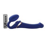 Strap-on-me - gode ceinture vibrant à ondes d’air - M - silicone bleu
