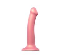 Strap-on-me - Gode Pliable Semi-Réaliste - Mono Densité - Gode pour femme ou pour Homme - Dildo avec Ventouse Puissante - Compatible harnais - Taille M - Rose Metalic Shine