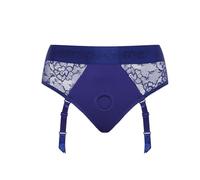 strap-on-me® Harnais Lingerie Diva - Coupe Seconde Peau Élégante, Lingerie en Dentelle Érotique pour Femme - Compatible et Godemichés - Idéal pour le Pegging, le BDSM et les Jeux deBleu - XL